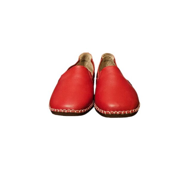Taxi Red Leather Espadrilles NWOT - Picture 3 of 6